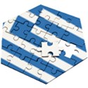 Greece Flag Greek Flag Wooden Puzzle Hexagon View2