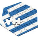 Greece Flag Greek Flag Wooden Puzzle Hexagon View3