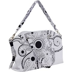 Floral Design Canvas Crossbody Bag