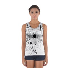 Floral Design Sport Tank Top  by FantasyWorld7