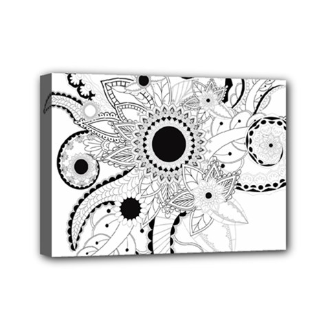 Floral Design Mini Canvas 7  X 5  (stretched) by FantasyWorld7