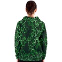 Abstract Plaid Green Women s Zipper Hoodie View2