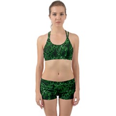 Abstract Plaid Green Back Web Gym Set by HermanTelo