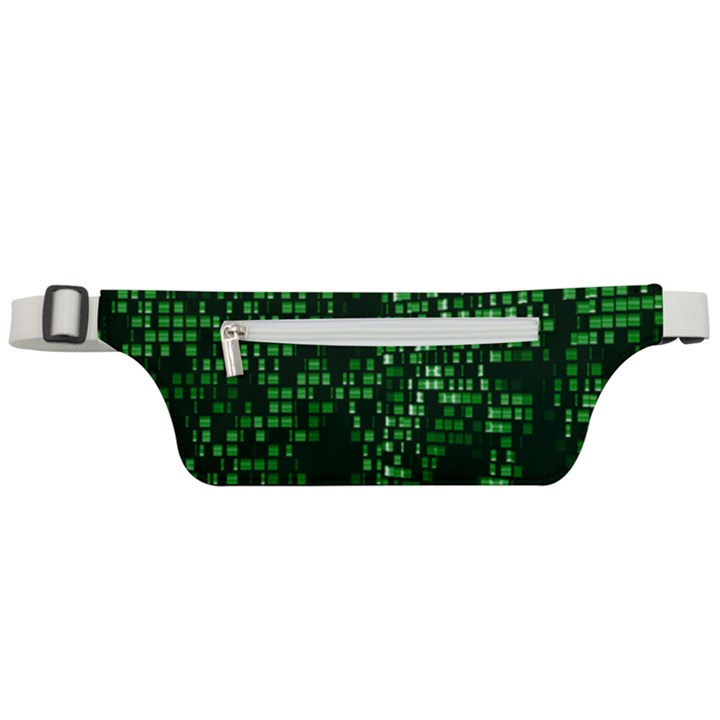 Abstract Plaid Green Active Waist Bag