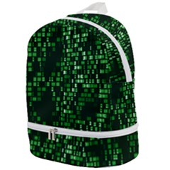 Abstract Plaid Green Zip Bottom Backpack by HermanTelo