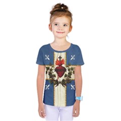 Quebec Flag Drapeau Québec Patriote Carillon Sacré-coeur Christian Catholic Old Vintage With Fleurs De Lys Kids  One Piece Tee