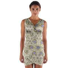 A Gift With Flowers And Bubble Wrap Wrap Front Bodycon Dress by pepitasart