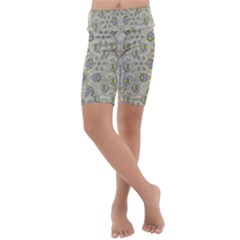 A Gift With Flowers And Bubble Wrap Kids  Lightweight Velour Cropped Yoga Leggings by pepitasart