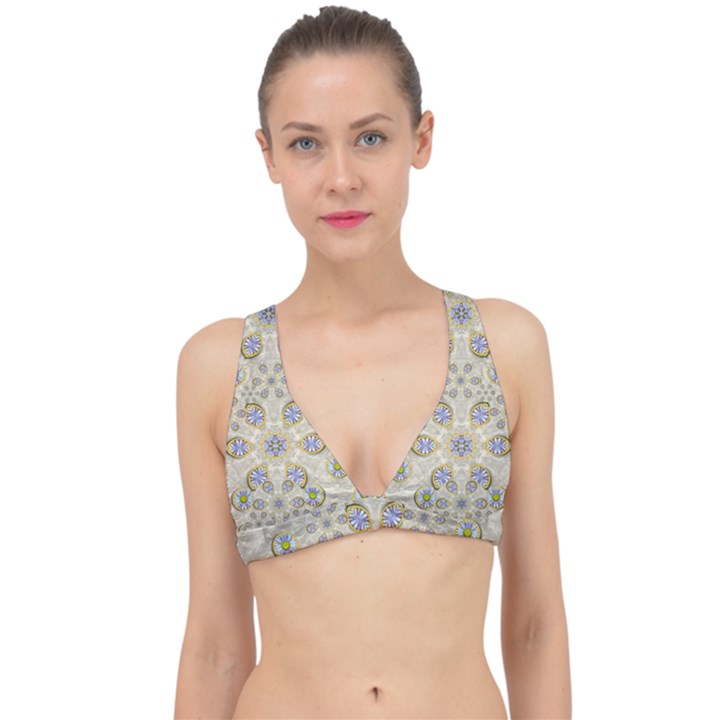 A Gift With Flowers And Bubble Wrap Classic Banded Bikini Top