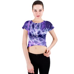 Abstract Space Crew Neck Crop Top