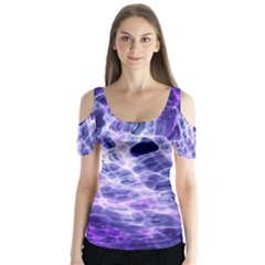 Abstract Space Butterfly Sleeve Cutout Tee 