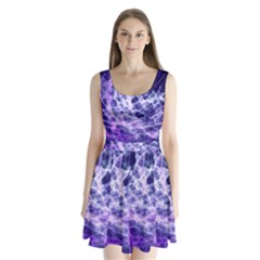 Abstract Space Split Back Mini Dress 