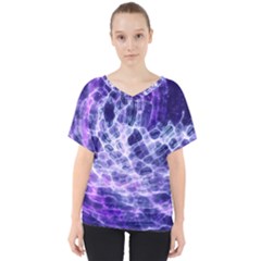 Abstract Space V-neck Dolman Drape Top