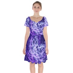 Abstract Space Short Sleeve Bardot Dress