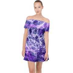 Abstract Space Off Shoulder Chiffon Dress