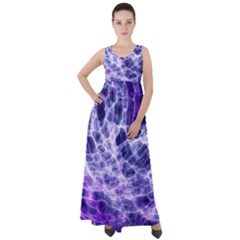 Abstract Space Empire Waist Velour Maxi Dress