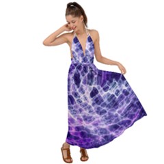 Abstract Space Backless Maxi Beach Dress