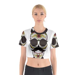 Mustache Man Cotton Crop Top by merchvalley