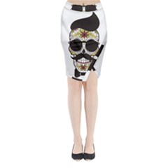 Mustache Man Midi Wrap Pencil Skirt by merchvalley