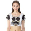 Mustache Man Short Sleeve Crop Top View1