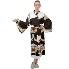 Mustache Man Maxi Velour Kimono