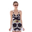 Mustache Man Halter Dress Swimsuit  View1