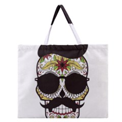 Mustache Man Zipper Large Tote Bag by merchvalley