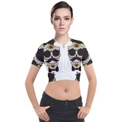 Mustache Man Short Sleeve Cropped Jacket by merchvalley