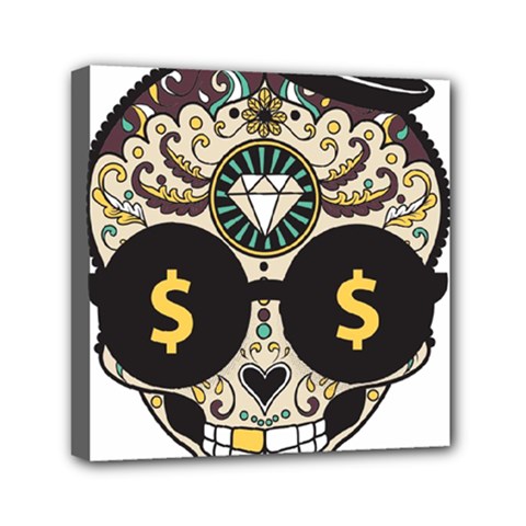 Big Money Head Mini Canvas 6  X 6  (stretched) by merchvalley