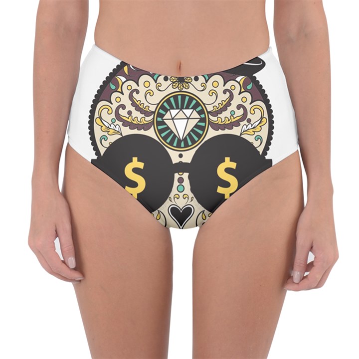 Big Money Head Reversible High-Waist Bikini Bottoms