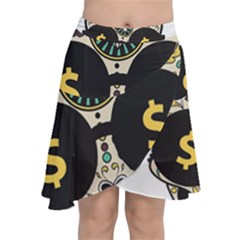 Big Money Head Chiffon Wrap Front Skirt by merchvalley