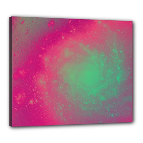 Effet Galaxy Rose/vert Canvas 24  X 20  (stretched) by kcreatif