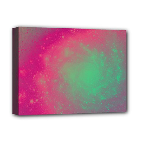 Effet Galaxy Rose/vert Deluxe Canvas 16  X 12  (stretched)  by kcreatif