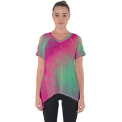 Effet Galaxy Rose/vert Cut Out Side Drop Tee by kcreatif