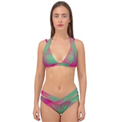 Effet Galaxy Rose/vert Double Strap Halter Bikini Set by kcreatif