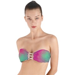 Effet Galaxy Rose/vert Twist Bandeau Bikini Top by kcreatif