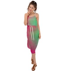 Effet Galaxy Rose/vert Waist Tie Cover Up Chiffon Dress