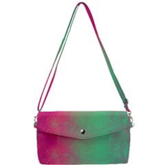 Effet Galaxy Rose/vert Removable Strap Clutch Bag