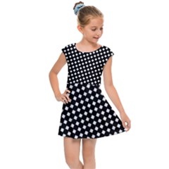 Formes Carreaux Blanc/noir Kids  Cap Sleeve Dress by kcreatif