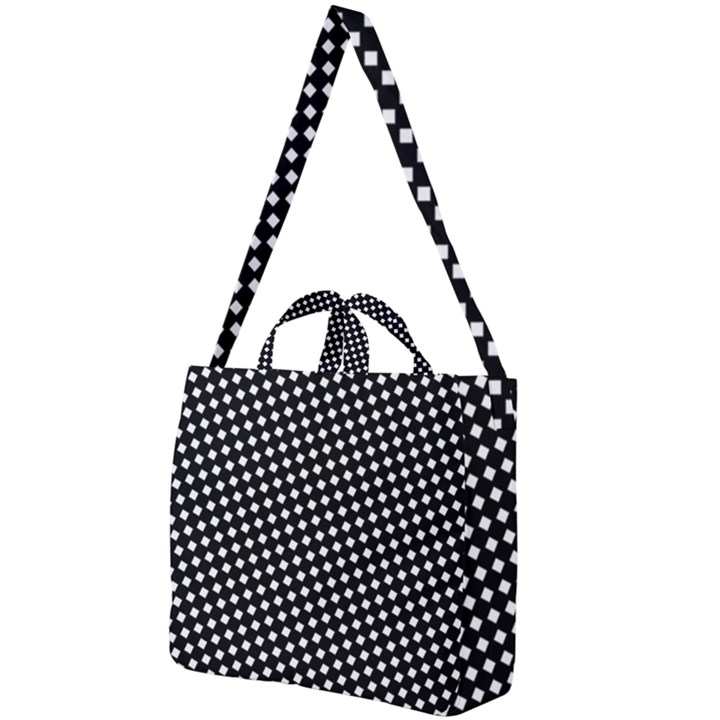 Formes carreaux Blanc/Noir Square Shoulder Tote Bag