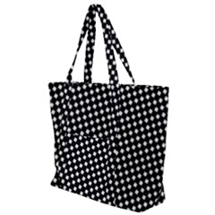 Formes Carreaux Blanc/noir Zip Up Canvas Bag by kcreatif