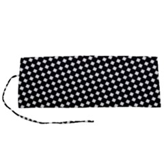 Formes Carreaux Blanc/noir Roll Up Canvas Pencil Holder (s)