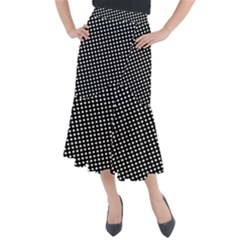 Formes Carreaux Blanc/noir Midi Mermaid Skirt