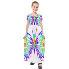 Butterfly Girl Kids  Short Sleeve Maxi Dress by bloomgirldresses