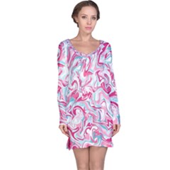 Marble Pink Girl Long Sleeve Nightdress by bloomgirldresses