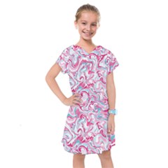 Marble Pink Girl Kids  Drop Waist Dress by bloomgirldresses