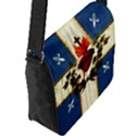 Quebec flag drapeau Québec Patriote Carillon Sacré-Coeur Christian Catholic old vintage with fleurs de lys Flap Closure Messenger Bag (L) View2