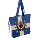 Quebec flag drapeau Québec Patriote Carillon Sacré-Coeur Christian Catholic old vintage with fleurs de lys Drawstring Tote Bag View2