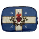 Quebec flag drapeau Québec Patriote Carillon Sacré-Coeur Christian Catholic old vintage with fleurs de lys Make Up Pouch (Small) View2