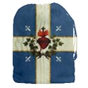 Quebec flag drapeau Québec Patriote Carillon Sacré-Coeur Christian Catholic old vintage with fleurs de lys Drawstring Pouch (3XL) View1